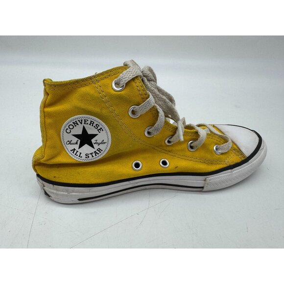 Converse Chuck Taylor All Star High-Top Sneakers Youth Size 1 Yellow Lace Up - Picture 14 of 15
